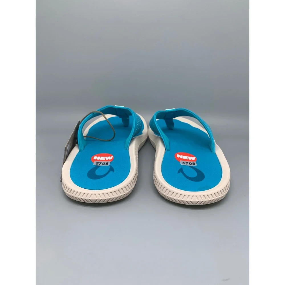 OluKai Ulele Tropic Blue Flip Flop Sandals 10435-3X3X Men's Sz 9 NEW!